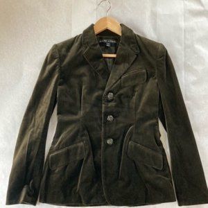 Ralph Lauren Brown Velvet Fitted Riding Jacket Size 6